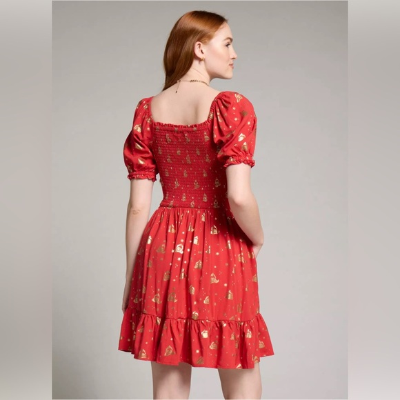 Studio Ghibli® Howl's Moving Castle Calcifer Starry Allover Print Smock Dress - Picture 2 of 4